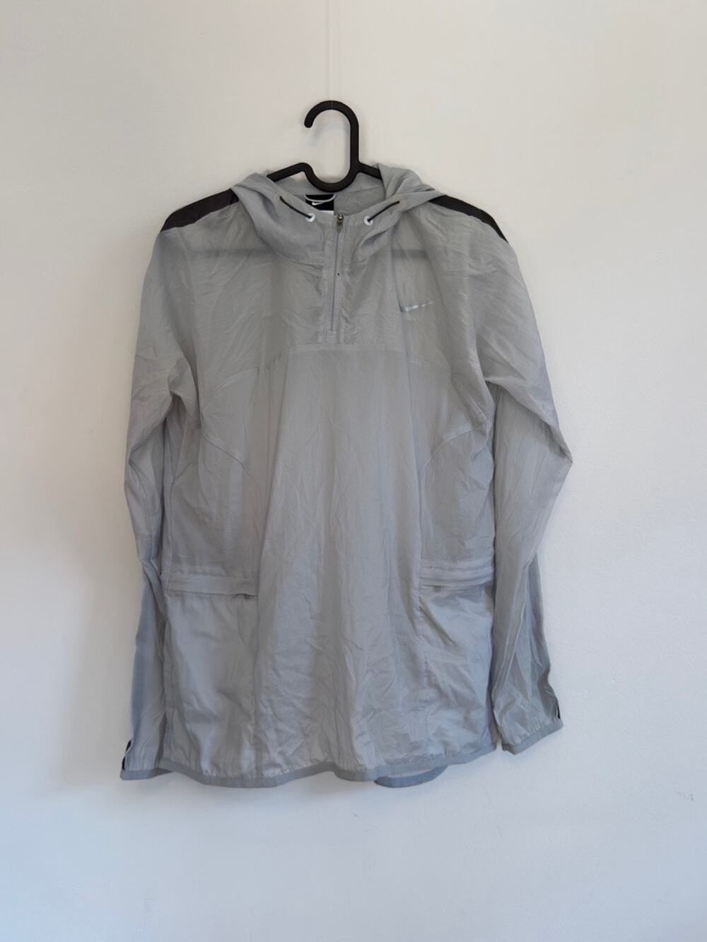 Nike Women's Jacket Size S | Transparent Woven Running Jacket Gray Reflective